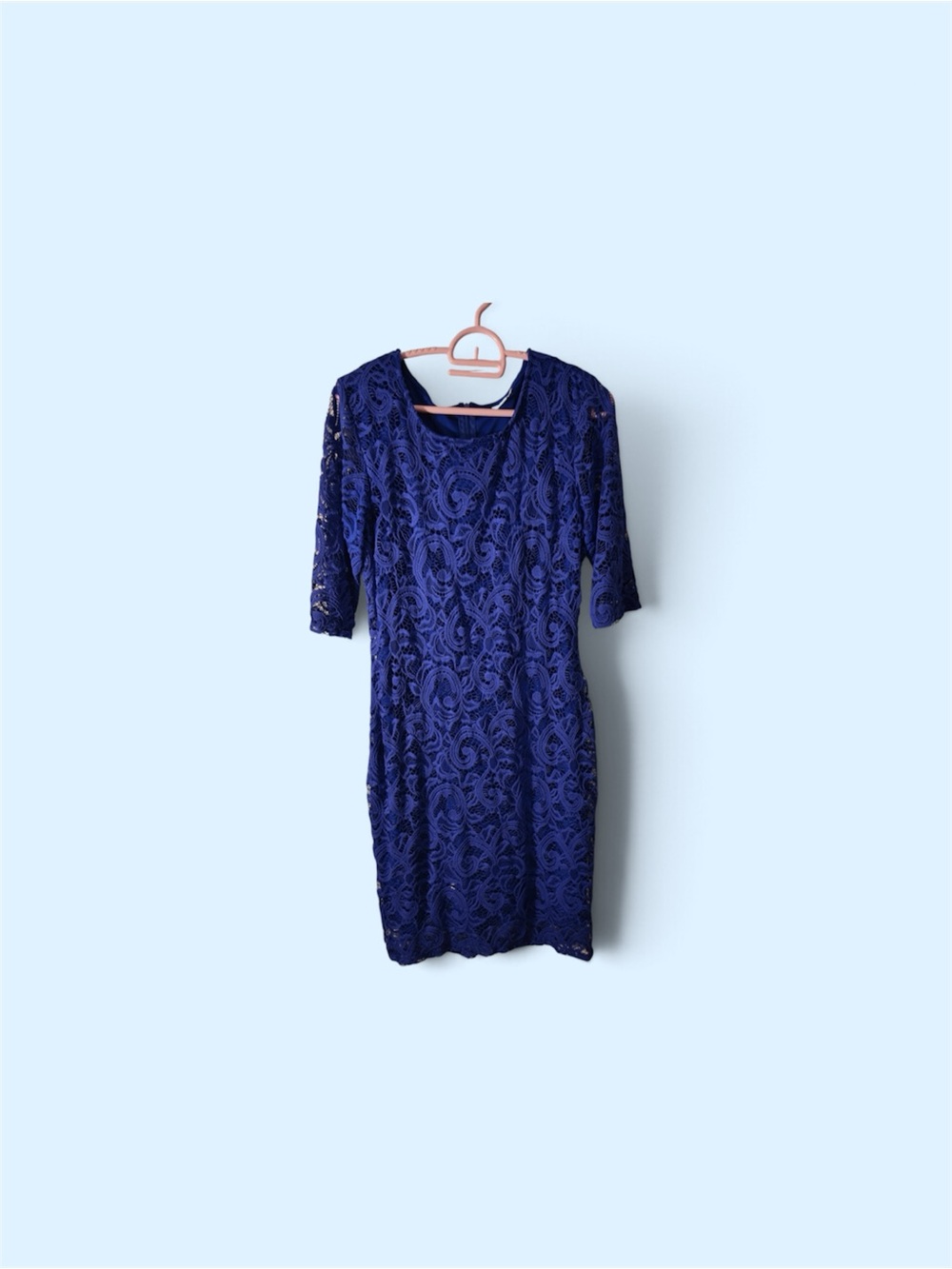 Olivia Matthews Royal Blue Lace Sheath Dress M